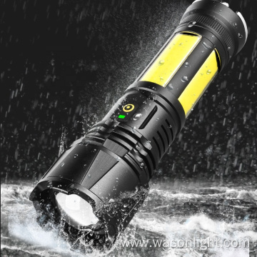 Wason High Power Strong Light 2000 Lumens Outdoor Flashlight Torch XHP90&COB Dual Led Rechargeable Magnetic Torch Flashlight